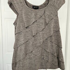 AB Studio Grey Dressy Shirt Size Small